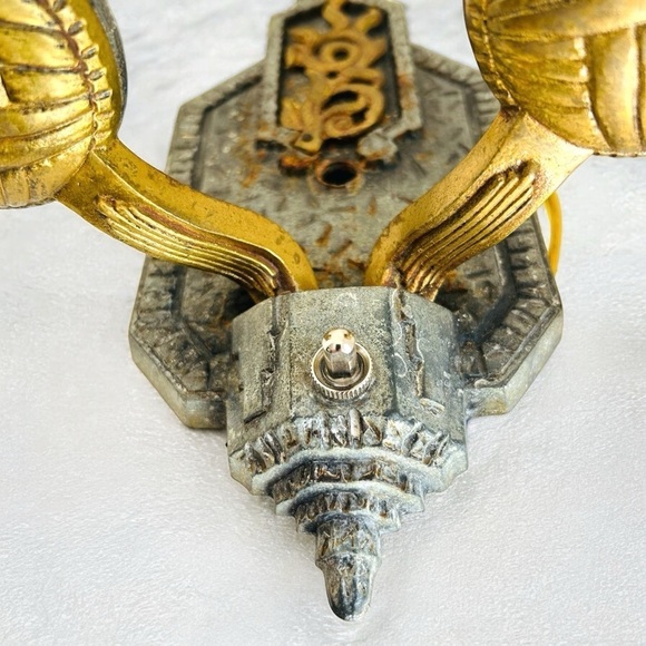 Antique 1920s Markel Gothic Art Deco MEP Inc Light Fixture Wall Sconce working - Picture 9 of 12